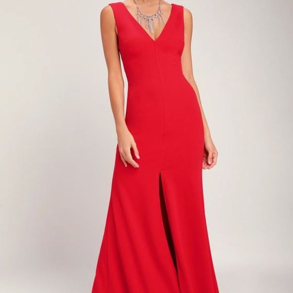 Lulu's Waltz Happening Red Sleeveless Maxi Dress - Small - Picture 2 of 7